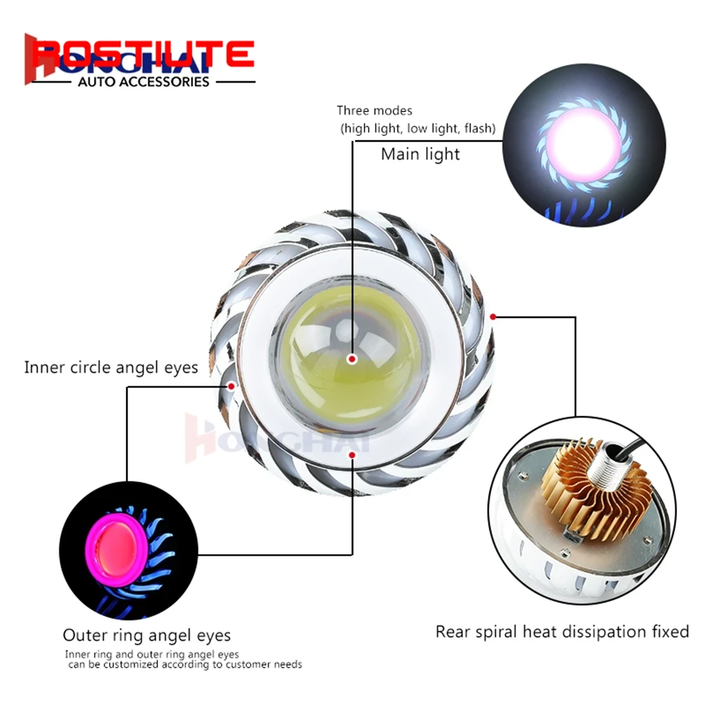 Wysoka/mała wiązka Podwójne oc – Universal Motorcycle Led Headlight Projector recenzja i cena